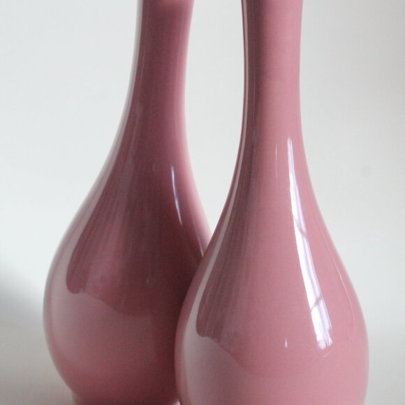 [MILLARD LISTER] Matching Pink Classically Shaped Vases (Canada/Japan) - Picture 7 of 12